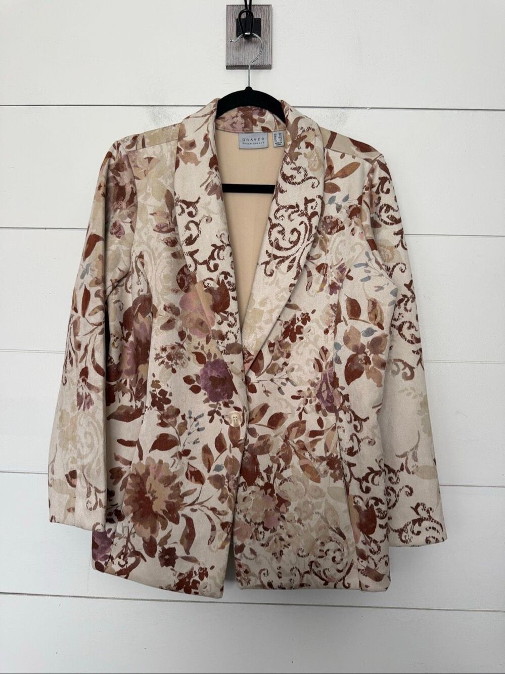 Susan Graver Women’s Medium Petite Patterned Floral Blazer Jacket